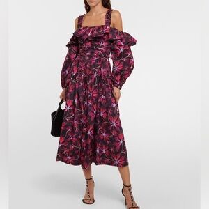 ULLA JOHNSON
Caprice floral cotton poplin midi dress (NWT) Size 10